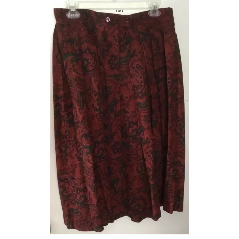 EASTEX Pleated Paisley Skirt Size14
